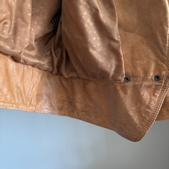 Vintage 80s Brown Paper bag Leather Jacket - Picture 14 of 14